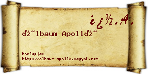 Ölbaum Apolló névjegykártya